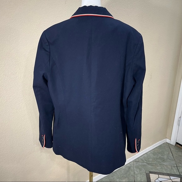 BODEN Lilah Tipped Blazer Jacket NAVY Sz 16R Business Casual Preppy Accademia - Picture 9 of 12